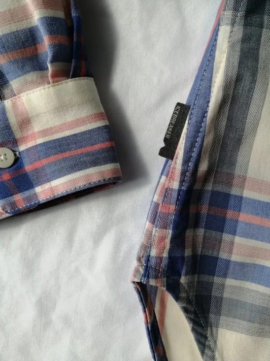 NWT Icebreaker Cool Lite Kahla Long Sleeve Plaid Button Up Wool Lyocell Blend XS - Picture 10 of 16